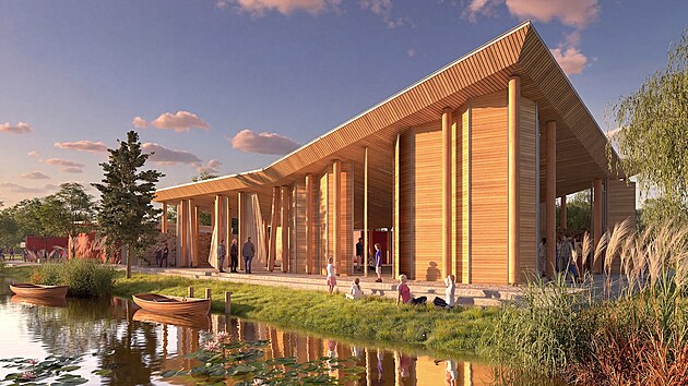 Vizualizace předpokládané budoucí podoby areálu Lodičky v Parku Boženy Němcové v Karviné (12. srpna 2026)
