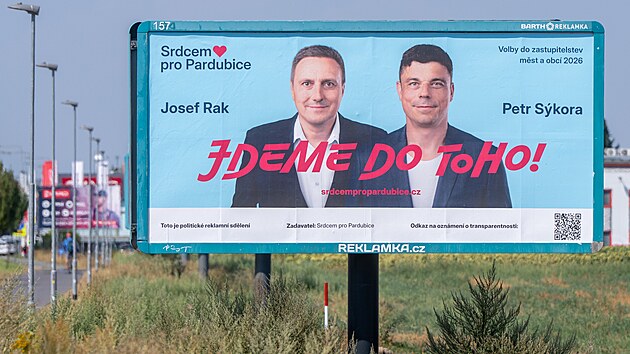 Billboard uskupeni Srdcem pro Pardubice (srpen 2026)