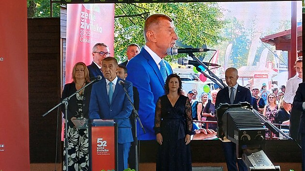 Na slavnostním zahájení Země živitelky hovořil i Andrej Babiš. (20. srpna 2026)