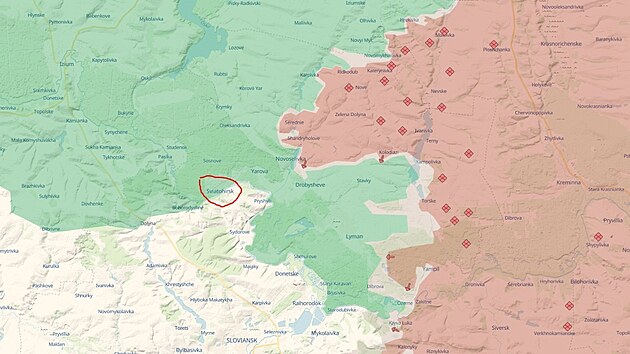 Svjatohirsk na mapách projektu DeepState