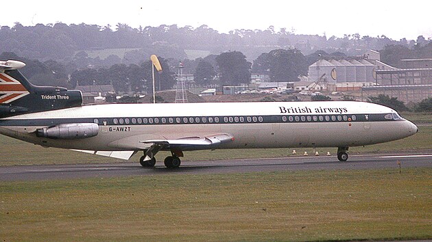 Hawker Siddley HS 121 Trident 3B byl vyrobený v roce 1972 pro společnost British European Airways a nesl imatrikulaci G-AWZT.
