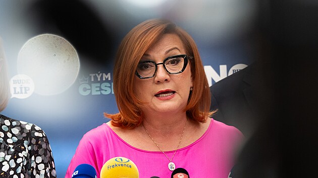 Tiskov&aacute; konference poslaneck&eacute;ho klubu hnut&iacute; ANO. Na sn&iacute;mku Alena Schillerov&aacute;. (8.z&aacute;ř&iacute; 2026)