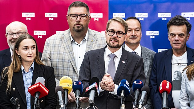 Předseda TOP 09 Matěj Ondřej Havel při zahájení horké fáze kampaně strany před senátními volbami. (10. září 2026)