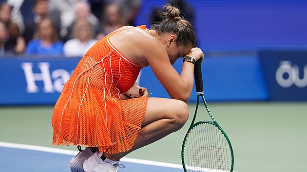 Zklamaná Aryna Sabalenková ve finále US Open