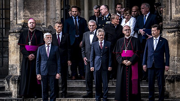 Sedm klíčníků otevřelo i letos při slavnostním ceremoniálu Korunní komoru s českými korunovačními klenoty. (14. září 2026)