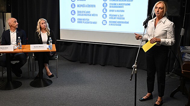 Jednička ostravské kandidátky Naše Česko Ivana Lucáková Nesétová přibližuje program zamřený na Ostravu. (9. září 2026)