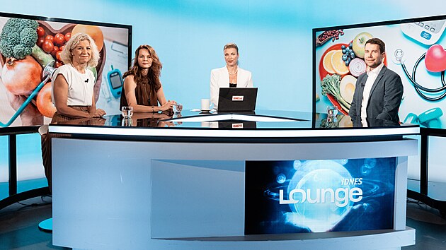 Jana Vydláková, Markéta Bloomfield a Jan Řepa s moderátorkou Elen Černou v pořadu iDNES Lounge na téma: Imunita a zdraví