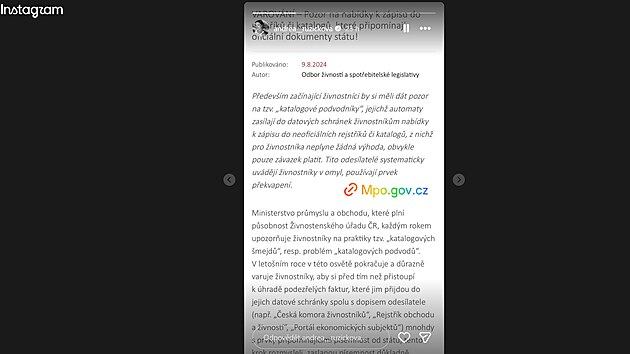 Herečka Andrea Růžičkov&aacute; upozornila i na varov&aacute;n&iacute; Odboru živnost&iacute; a spotřebitelsk&eacute; legislativy z roku 2024. (z&aacute;ř&iacute; 2026)