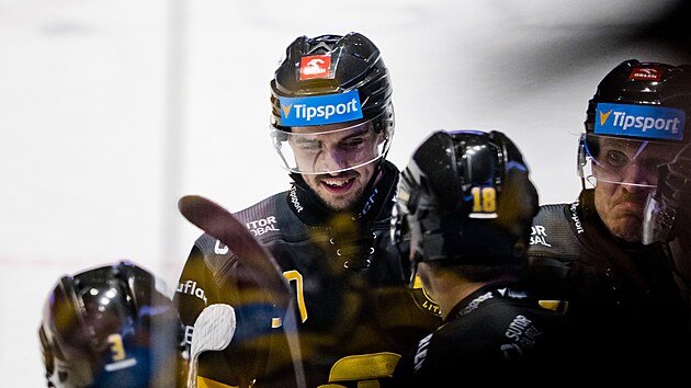 29. 9. 2026. Verva Litvínov - Bílí Tygři Liberec, hokejová extraliga. Tomáš Urban z Litvínova.