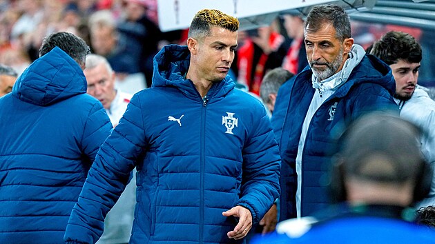 Cristiano Ronaldo z Portugalska před z&aacute;pasem Ligy n&aacute;rodů