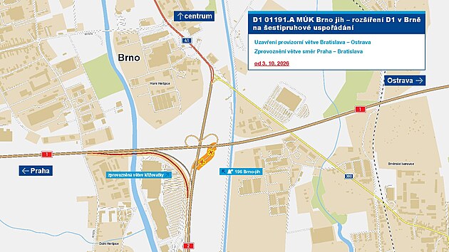 Na kř&iacute;žen&iacute; D1 a D2 v Brně se otevře nov&aacute; rampa, ale jinou silnič&aacute;ři odstav&iacute;.