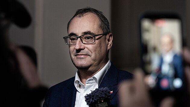 Volební štáb Motoristé sobě v Praze. Na snímku ministr pro sport, prevenci a zdraví Boris Šťastný. (10. října 2026)