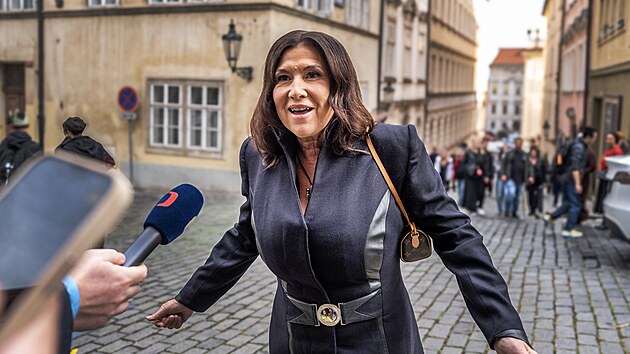 Volební štáb Motoristé sobě v Praze. Na snímku Pražská lídryně Motoristů Klára Sovová. (10. října 2026)