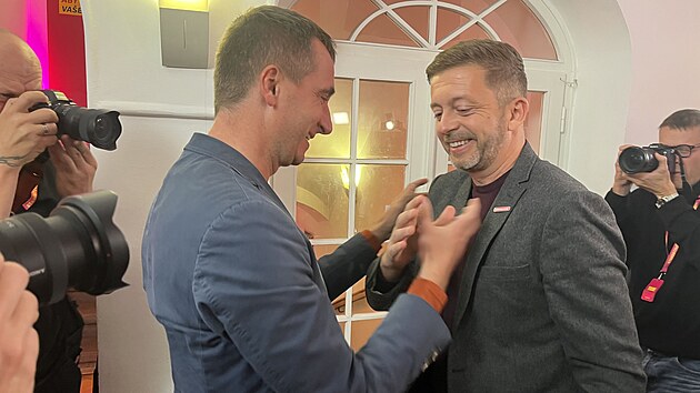 Předseda a místopředseda hnutí STAN Vít Rakušan a Lukáš Vlček. (17. října 2026)