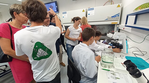 Školáci pod vedením lektorů pracují přímo v laboratoři, zatímco návštěvníci si prohlíží vybavení centra a nahlíží do mikroskopů. Nově otevřený OpenLab v areálu Biologického centra Akademie věd České republiky chce ukázat, že přírodní vědy nejsou jen učebnice, ale hlavně vlastní objevování a hledání souvislostí.