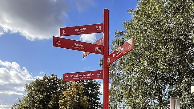 Jeden z nov&yacute;ch ukazatelů v Jablonci