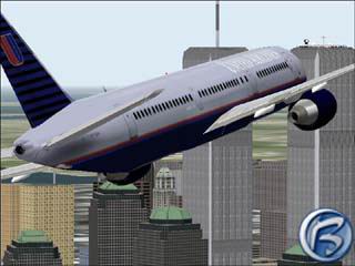 Boeing 767 United Airlines se bl k Manhattanu