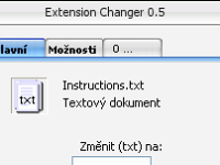 Extension Changer - vt obrzek z programu