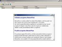 MessenPass - vt obrzek z hlavnho okna programu s otevenm oknem npovdy