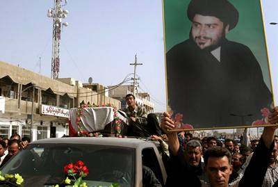 Stoupenci radikálního iítského duchovního Muktadá al-Sadra.
