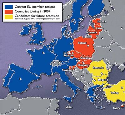 Mapa EU - ilustraní foto.