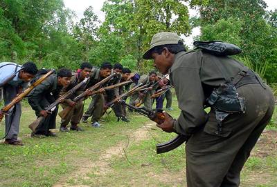 Výcvik maoist v táboe ve východoindickém státu hattísgarh.