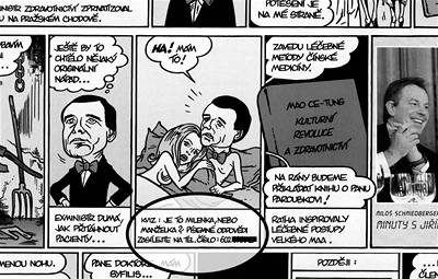 Komiks týdeníku Reflex Zelený Raoul zveejnil mobilní telefon Jiího Paroubka.
