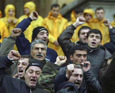 Opoziní demonstrace v Gruzii