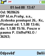 Java aplikace SMS jzdenka