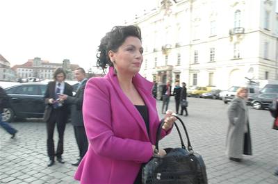 Europoslankyn Jana Boboíková pi píchodu na Praský hrad, kde se konala volba prezidenta.