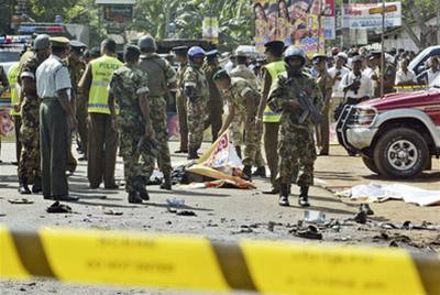 Místo výbuchu vyetuje tsn po atentátu srílanská armáda