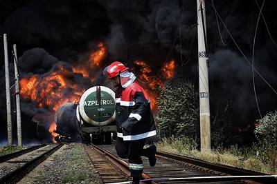 Gruzínský vlak s palivem explodoval na zejm podminované trati nedaleko msta Gori.