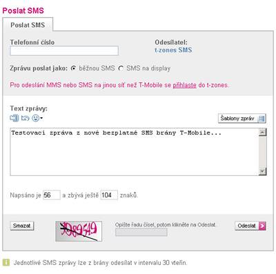 SMS brána T-Mobile.
