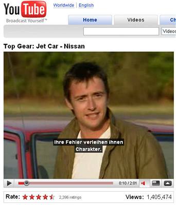 Britský poad TopGear z produkce BBC s nmeckými titulky.