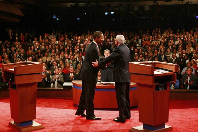 Barack Obama a John McCain v televizní debat