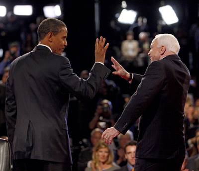 Barack Obama a John McCain v televizní debat