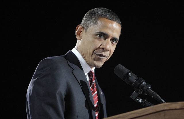 Barack Obama pi povolebním projevu.