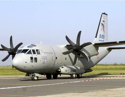 Letoun C-27J Spartan, který dodá slovenské armád italská spolenost Alenia Aeronautica. 