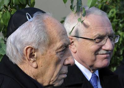 imon Peres a Václav Klaus