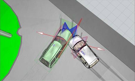 Speciální systém Virtual Crash simuluje prbh nehody na základ dat získaných geodetickými metodami.