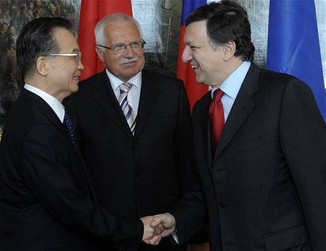Wen ia-pao, Vácalv Klaus a José Barroso v Praze