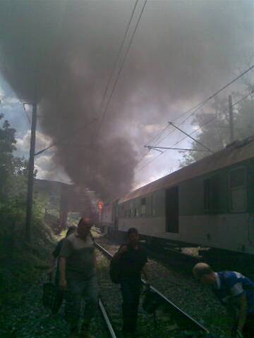 Nehoda vlaku v ernoicch (foceno mobilem)