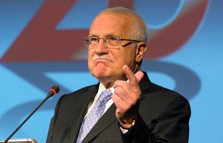 Prezident Václav Klaus na konferenci ve Varav vnované 20 letm ekonomické transformace.