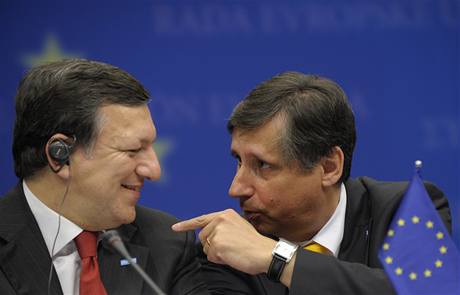 Preziden EK Jose Manuel Barroso s premiérem Janem Fischerem