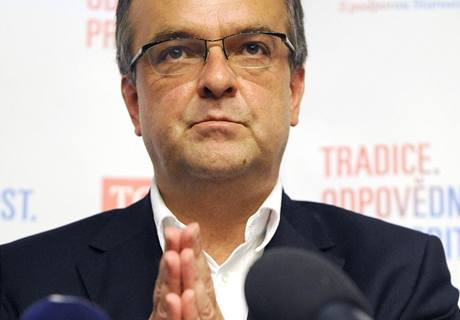 Miroslav Kalousek vystoupil 20. srpna v Praze na tiskové konferenci politické strany TOP 09 ke státnímu rozpotu na rok 2010.