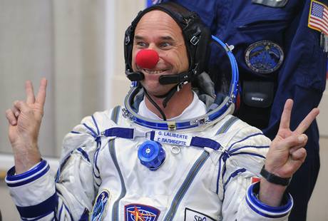 Guy Laliberté ped odletem na ISS