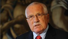 Václav Klaus vystoupil na Praském hrad na tiskové konferenci k situaci kolem Lisabonské smlouvy