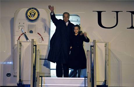 Americký viceprezident Joe Biden piletl 22. íjna na praské Ruzynské letit.