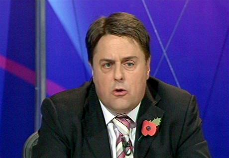 Pedseda Britské národní strany Nick Griffin.