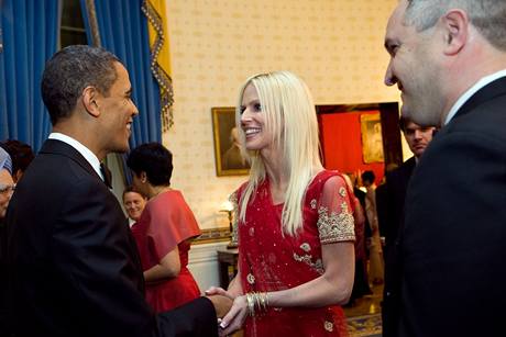Salahiovi se na recepci setkali i s Obamou. 